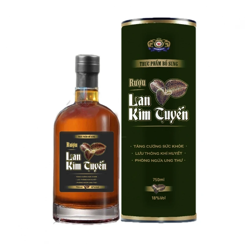 Lan Kim Tuyen Whisky Bottle With Alcoholic Beverage Grains And Herbs Blended Anoectochilus extract and some vitamins
