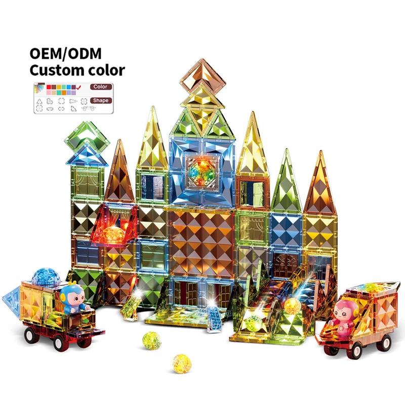 Zhorya 147pcs Castle  Block Set Light Building Block Toy Diamond Shape Assembly Toy For Kids