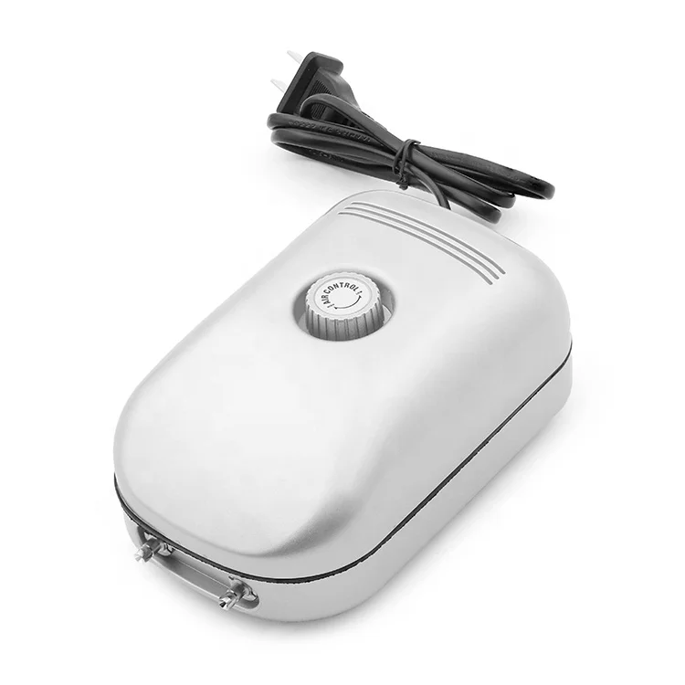 Активный Аква-воздушный насос с двумя выходами для аквариума