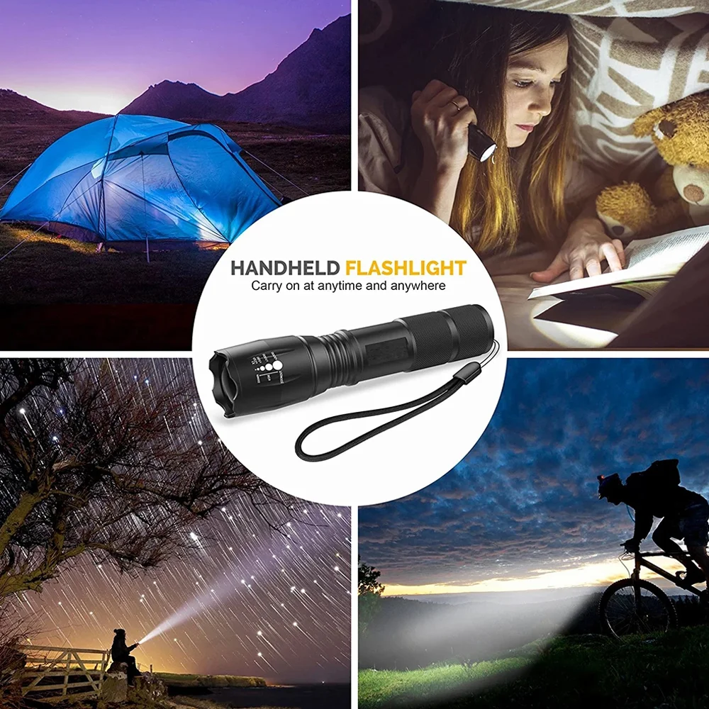 Aluminum Alloy Torch Light Outdoor Camping 1200 LM XML T6 Zoomable Self Defensive Led Tactical Flashlight