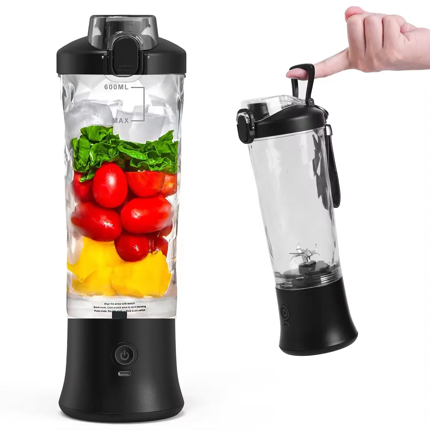 Usb Mini Fresh Fruit Juice Blender 6 Blade Blender Espremedor De Laranja 600ml Portable Juicer Dropshipping Portable Blender