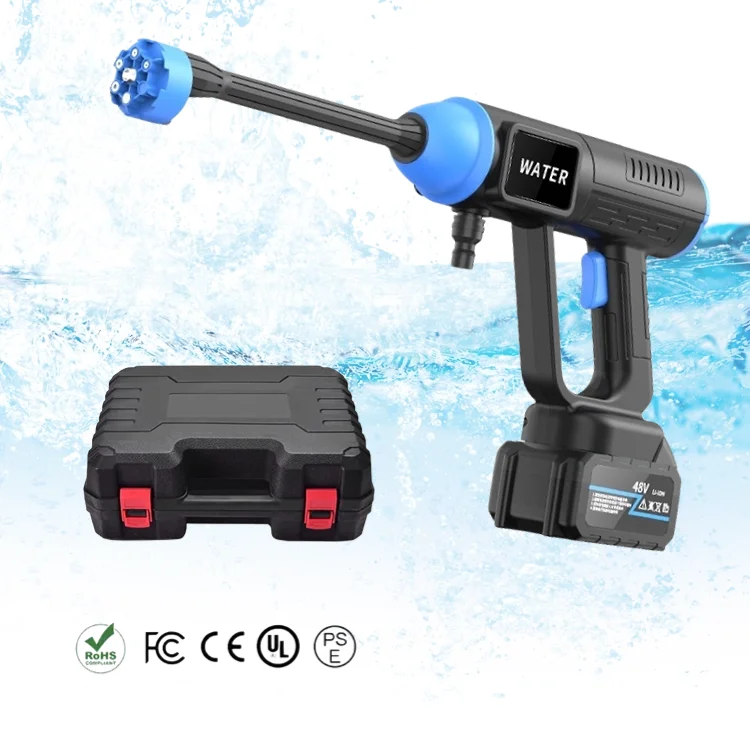 Superpower Touchscreen High Pressure 96v Lithium Cordless Wireless Car Wash Liquid Crystal Intelligent Display Car Washer