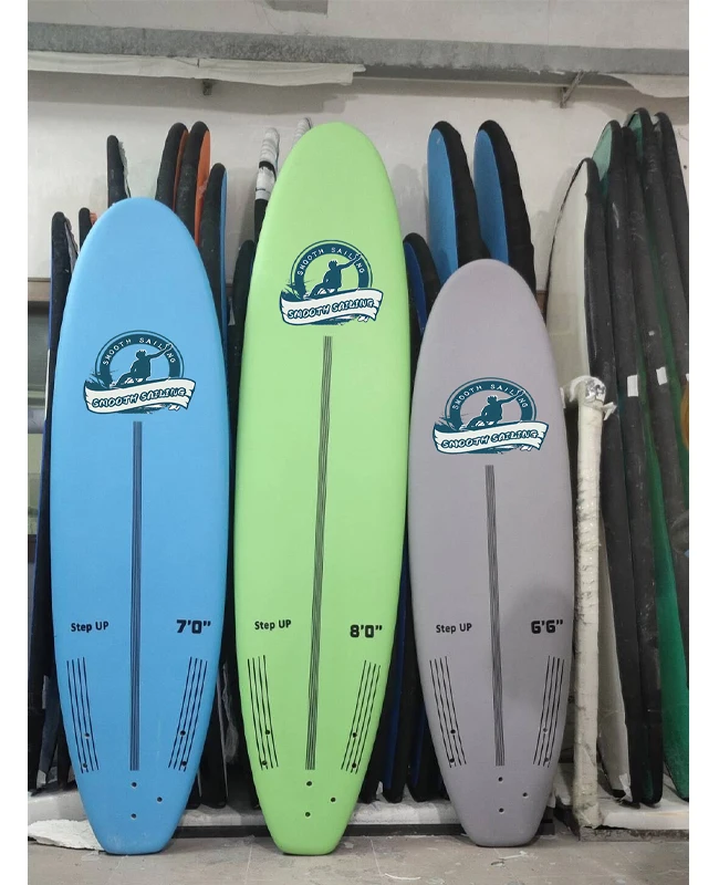 High Quality EPS Foam Surfboards Heat Laminating Super Soft Top Shortboard for Surf School
