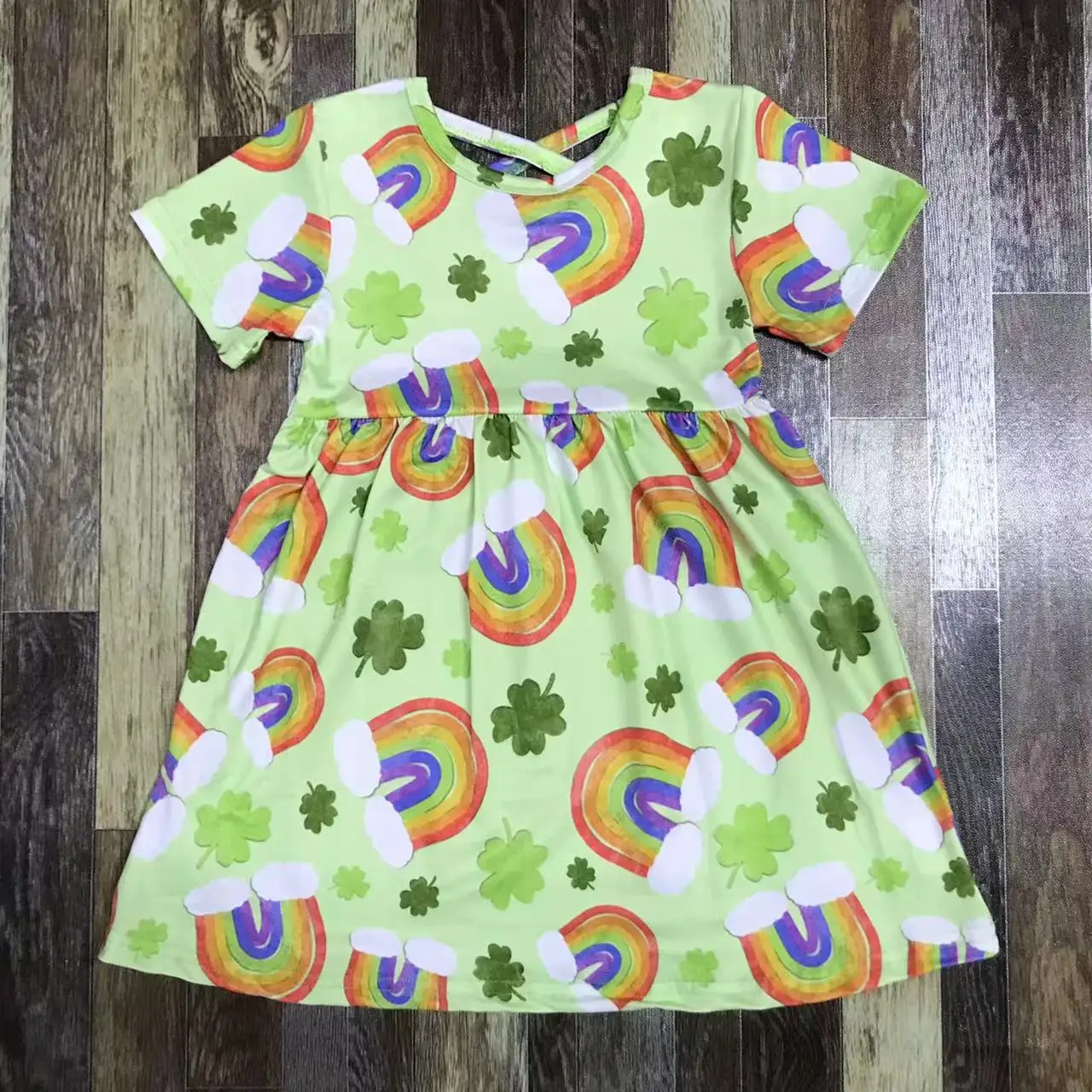 Boutique white spray-ink kids summer outfit cover truck print bell bottom wholesale clothing set