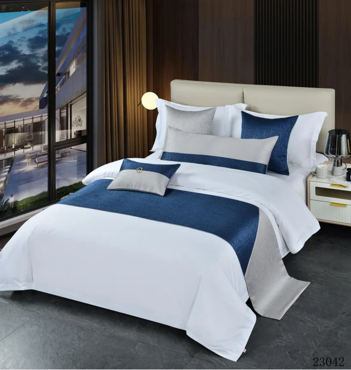 SANHOO Turkey Cotton Bedsheets Set Pillow Covers Home Decor Luxury Bed Sheet Runner