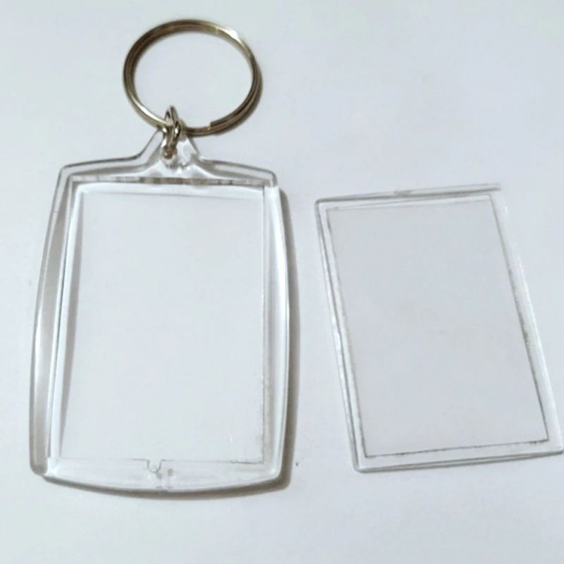 Wholesale Custom Personalized Acrylic Blank Keychains Blank LOGO Plastic Keyring Clear Transparent Acrylic Keychain Blank