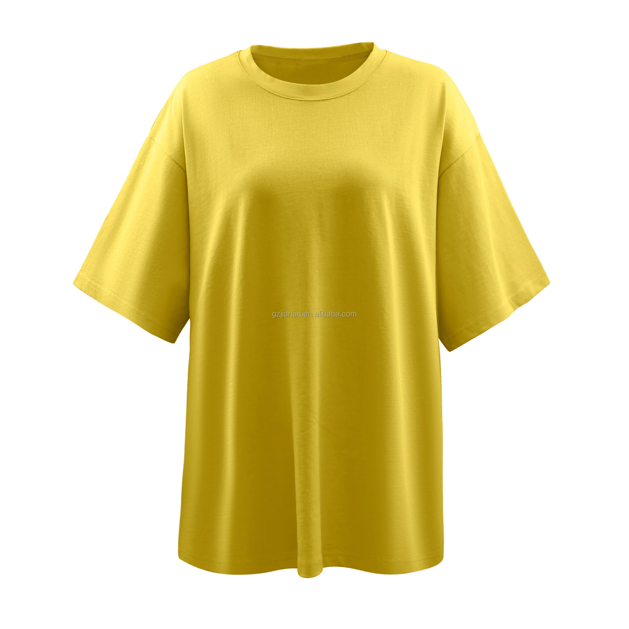 2022 год 280 Гам высокое качество широкий пустой футболка оверсайз тяжелый вес хлопок ярко-желтая футболка
