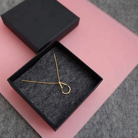 Cheap hot stamping luxury eco friendly logo printed 2 pieces rigid cardboard paper hard box custom rigid box earring jewelry box