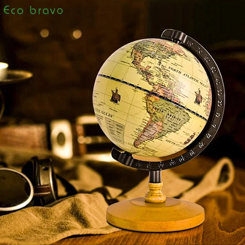 Home Decor Wooden Crafts Retro Globe Decoration English Globe European Style Home Office Furniture Accessories Gift Set
