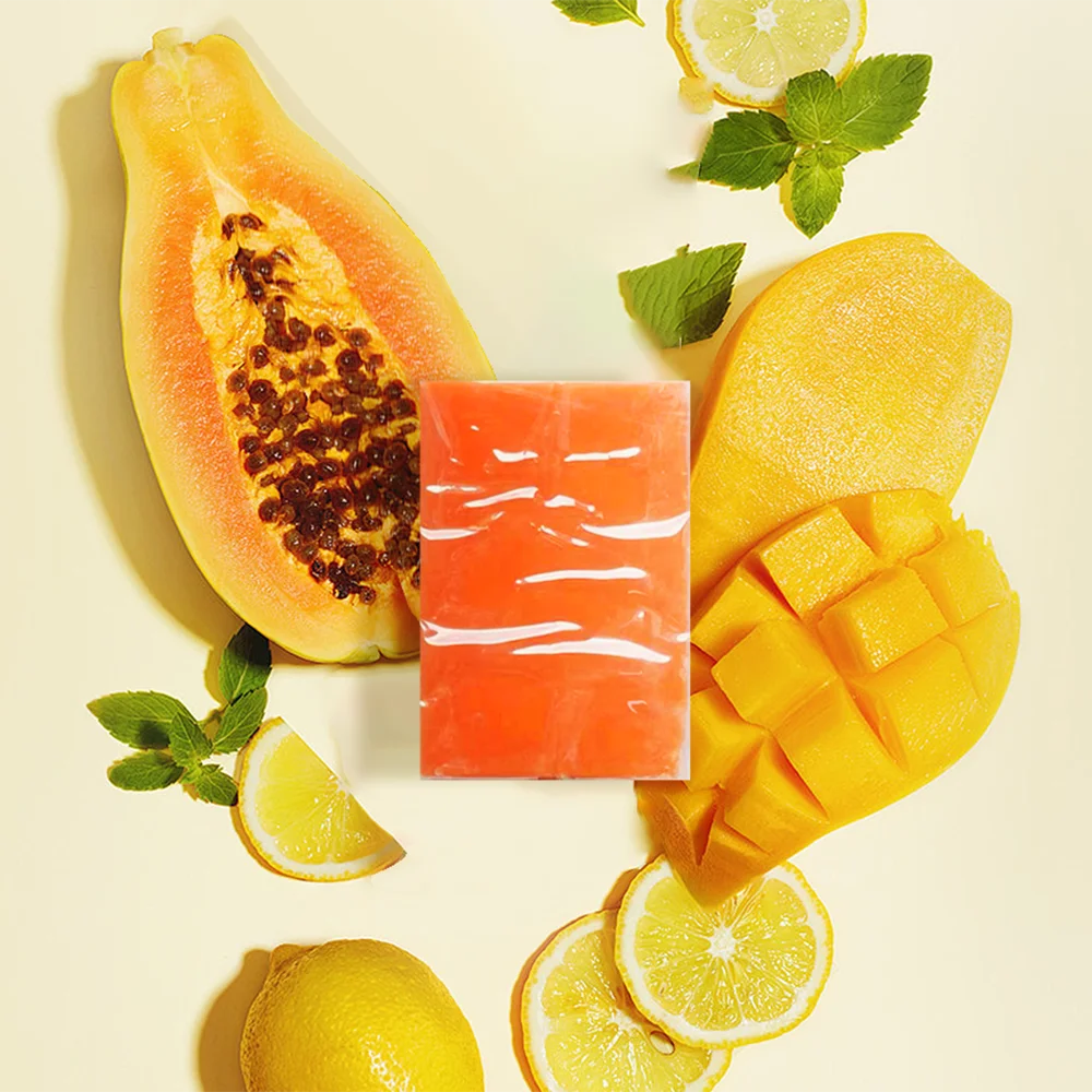 Papaya kojic acid soap moisturizes the skin improves facial dullness reduces freckles and tightens the skin