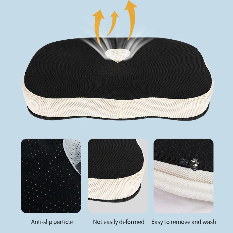 Eco-Friendly Memory Foam Seat Chair Cushion Support Pad Coccyx Sciatica Back Pain Relief 3D mesh breathable Memory Foam Cushion