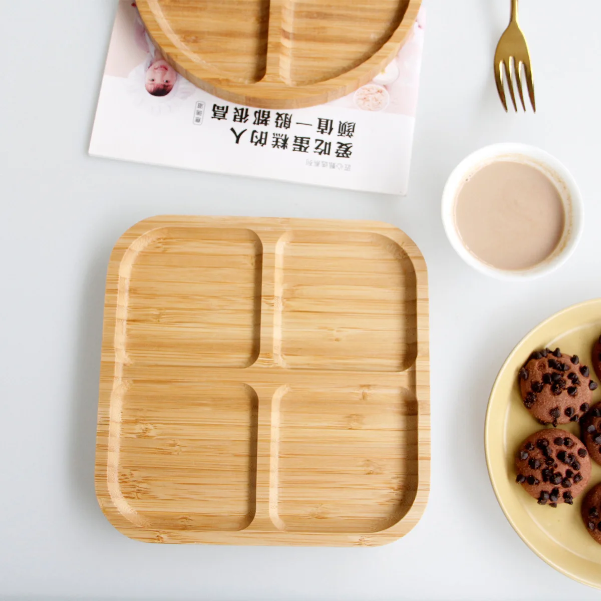 Asian Style Eco-Friendly Elegant Sectional Bamboo Serving Tray