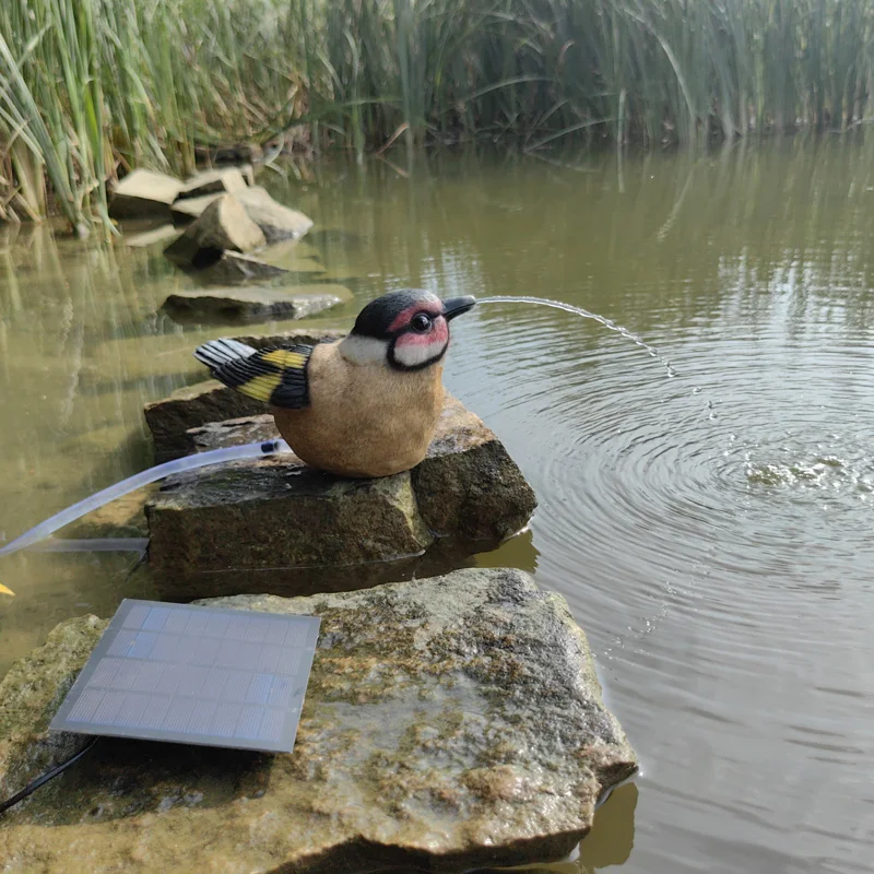 Animal Design Statue Garden Home Decor Bird Waterfall Fountain Statue Resin Decoration Water Feature Solar Water Fountain