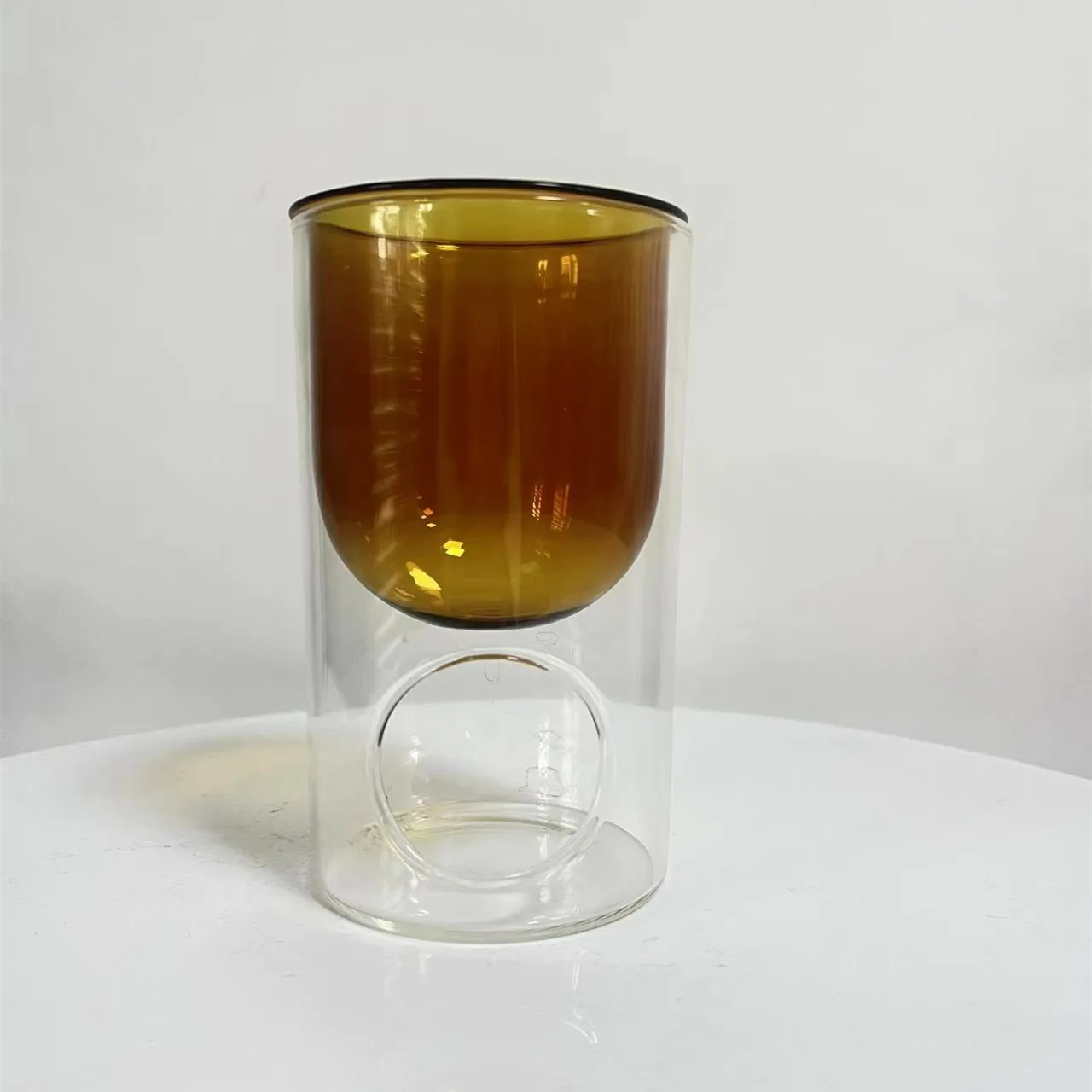 Home Decor Hand Blown Removable Colored Cylinder Glass Essential Oil Diffuser Wax Burner for Sale