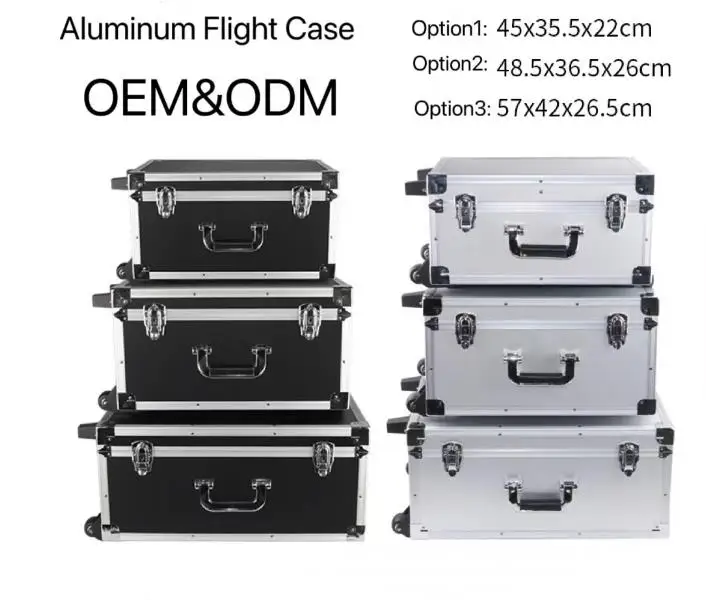 Professional customized design heavy duty aluminum box storage flight case for music dj equipment tv flight box shipping box