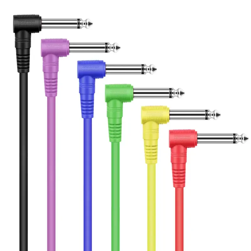 Custom Set of 6 PCS 20CM Audio Mono Pedalboard Cord Instrument Cables Colored Effect Pedal Guitar Patch Cable