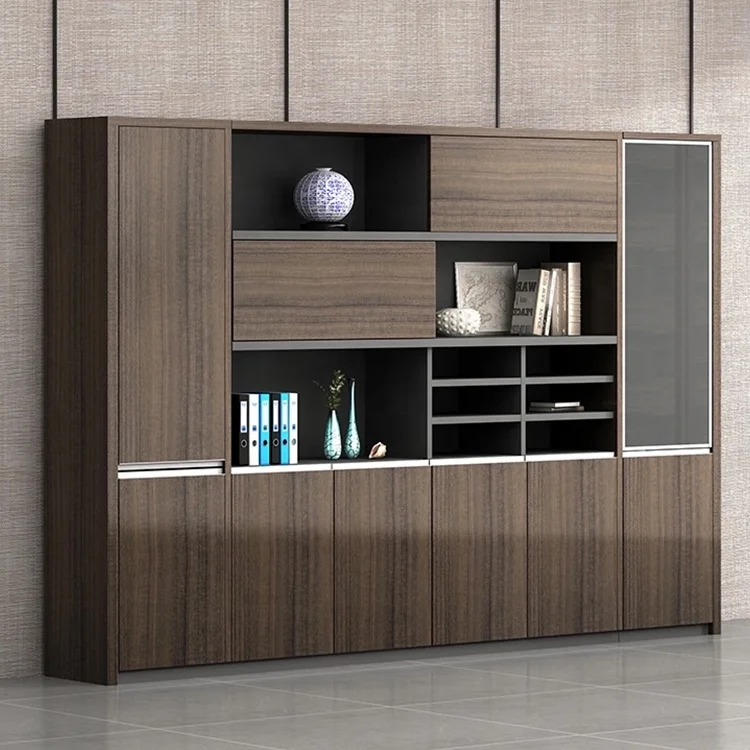 Customized szie melamine open file storage shelf with swing open doors 2/3/4/5/6/7/8 doors office storage cabinet