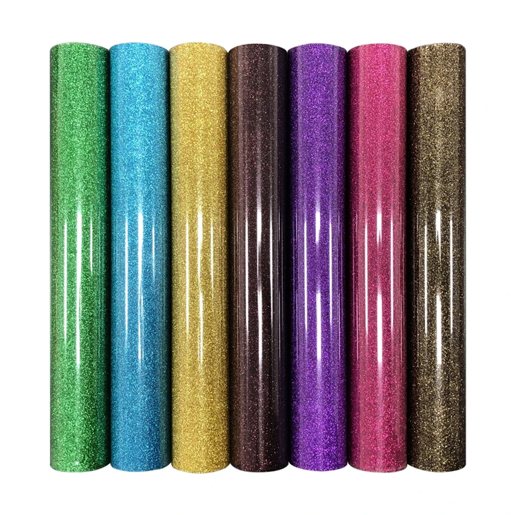 Custom Glitter Heat Transfer Vinyl For Clothing HTV Glitter Heat Transfer Film
