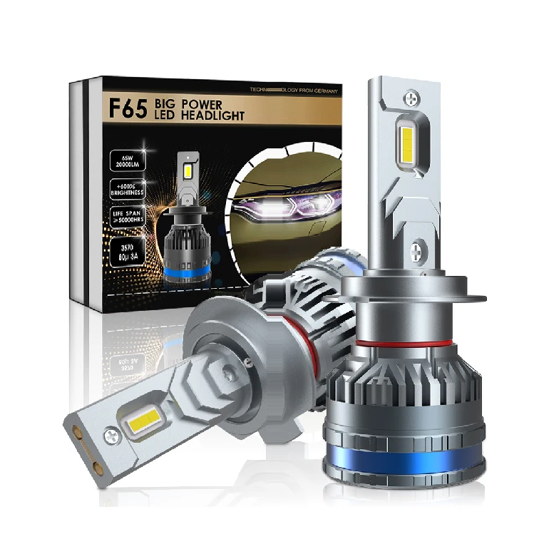 High Power F65 H7 130W 40000LM 6000K 3570 Chip 12V 24V Car Fog Light Motorcycle Light LED Headlight Bulbs