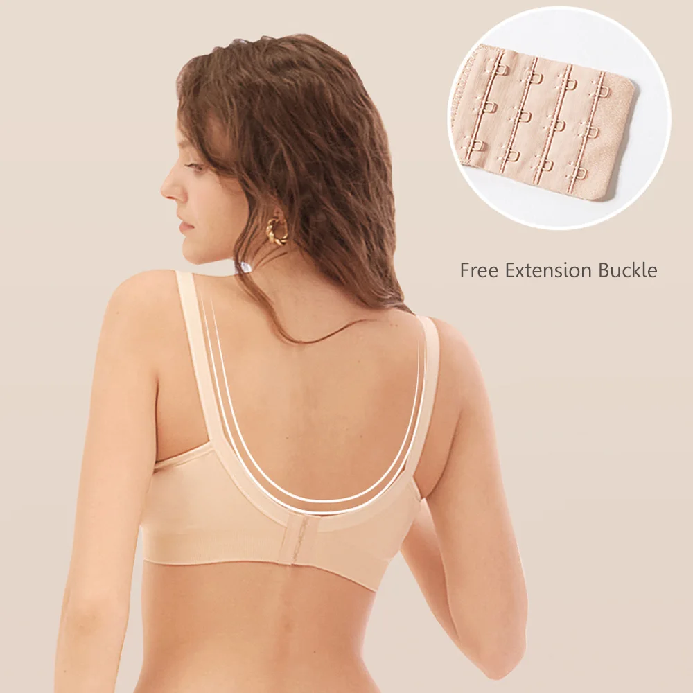 Sunveno Nursing Breastfeeding Bra Maternity Underwear Oversize Seamless Bra Comfort Stretch Fabric Bra Pregnancy Clothes