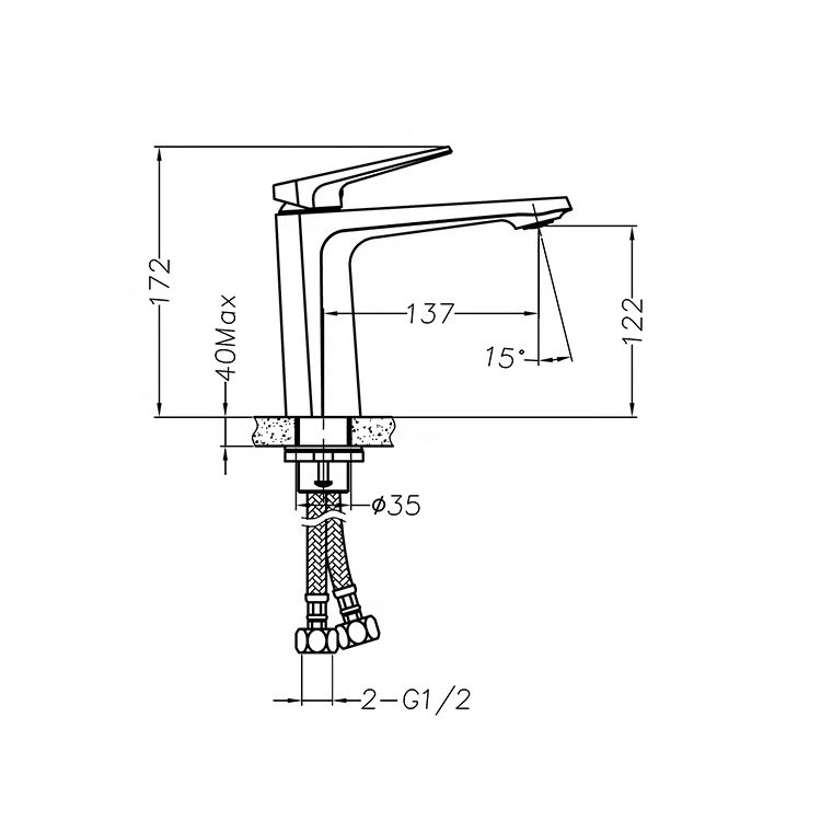 Brushed Gold Modern Design European Traditional Good Price Basin Faucet Brass Hot Cold Water Metered Faucets