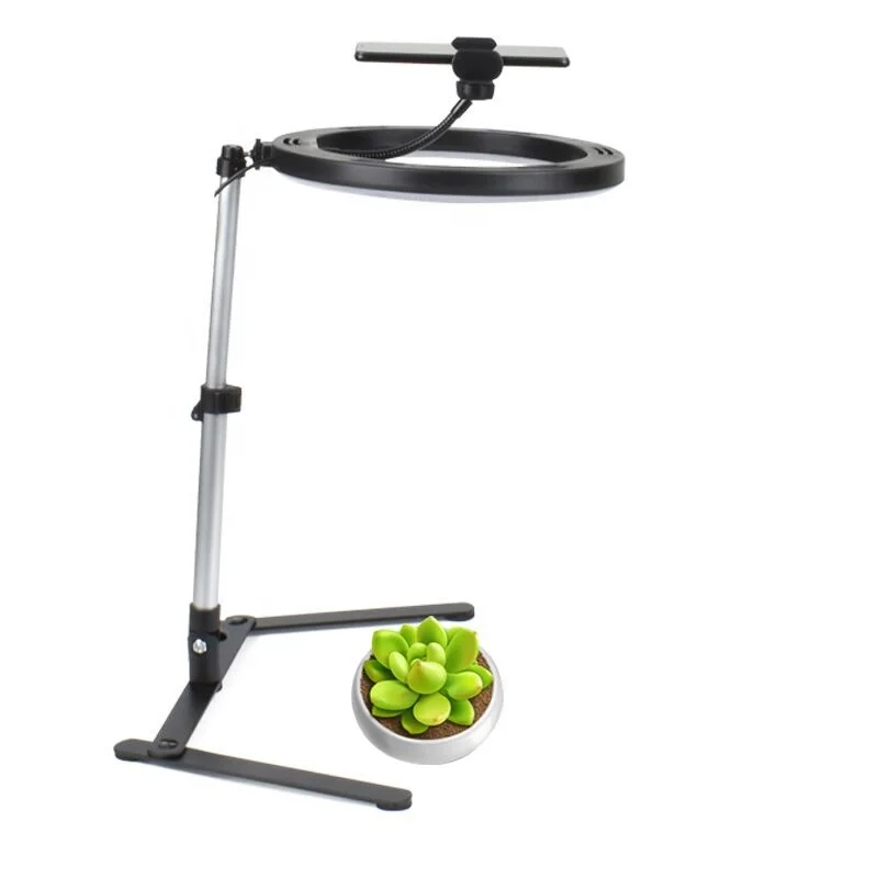 
Светодиодный кольцевой светильник 10 дюймов со штативом и держателем для телефона, подставка для съемки сверху, идеально подходит для прямой трансляции и YouTube видео 