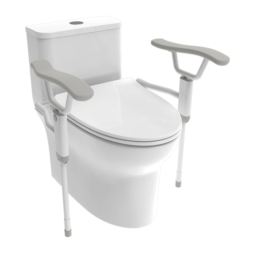 Folding and height adjustable toilet chair with arms for elderly and disabled SUNTEN SA001