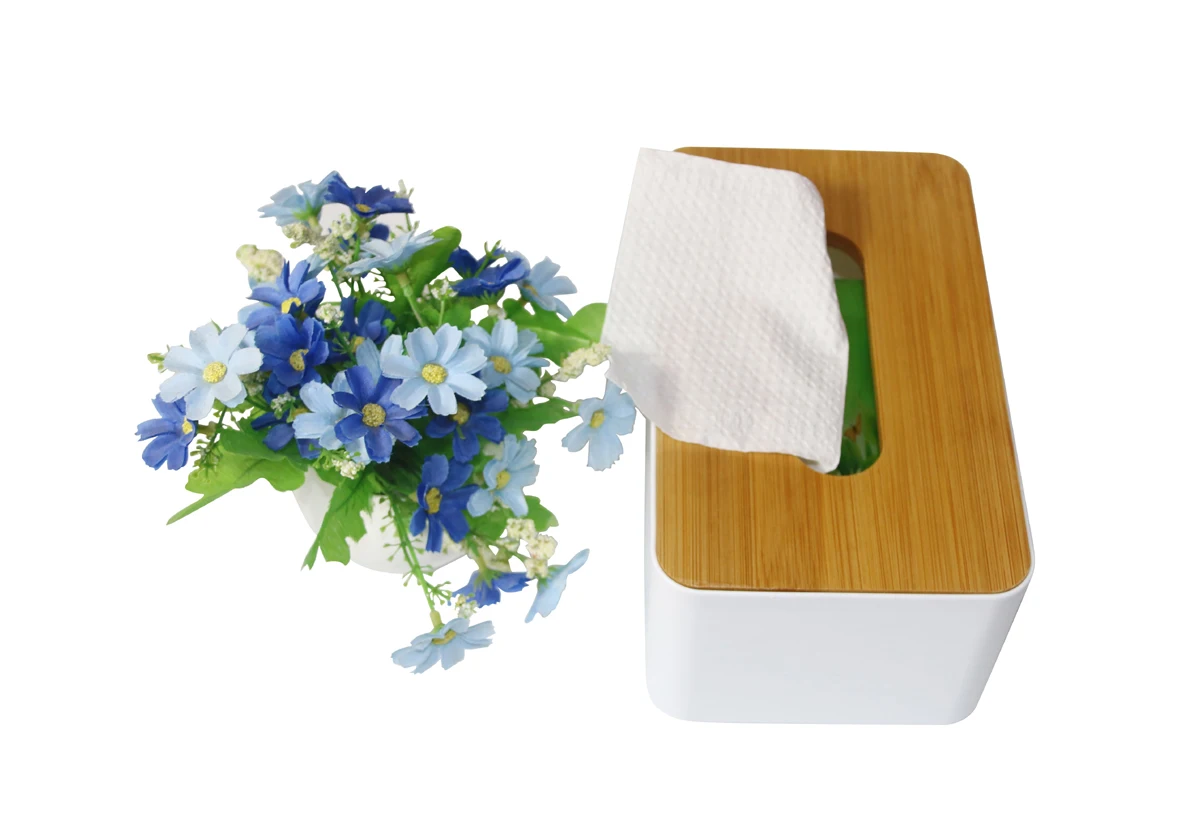 Popular Tissue Dispenser Box Tissue Holder with Bamboo Lid