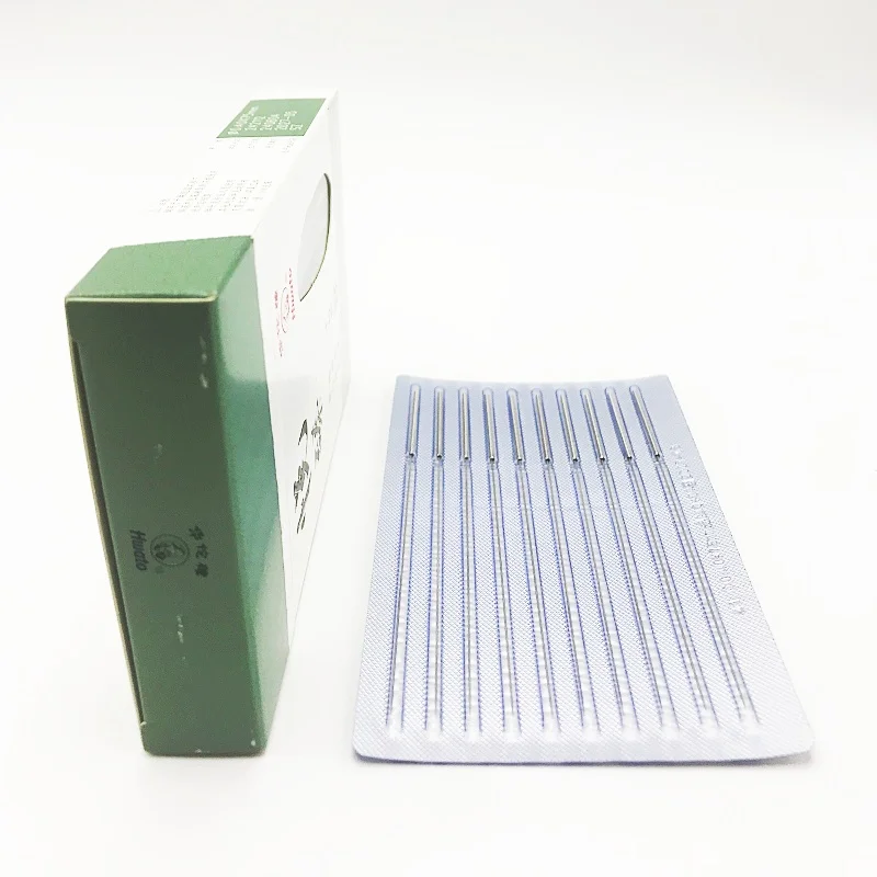 Hwato 100pcs/Box nonreusable Sterile Flat Handle Acupuncture Needle Medical Beauty Massager for Body for Massage