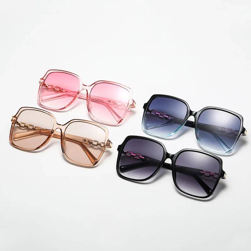 UNOC Fashion Square Big Frame Sunglasses Men and Women Trend Metal Hollow Shades Sunglasses Luxury Round Face Glasses
