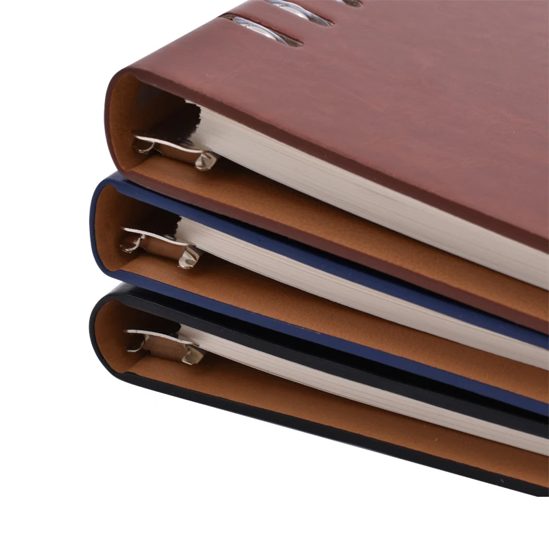 Business and School A5 Spiral Notebook Leather Hardcover with Thermal Binding for Students