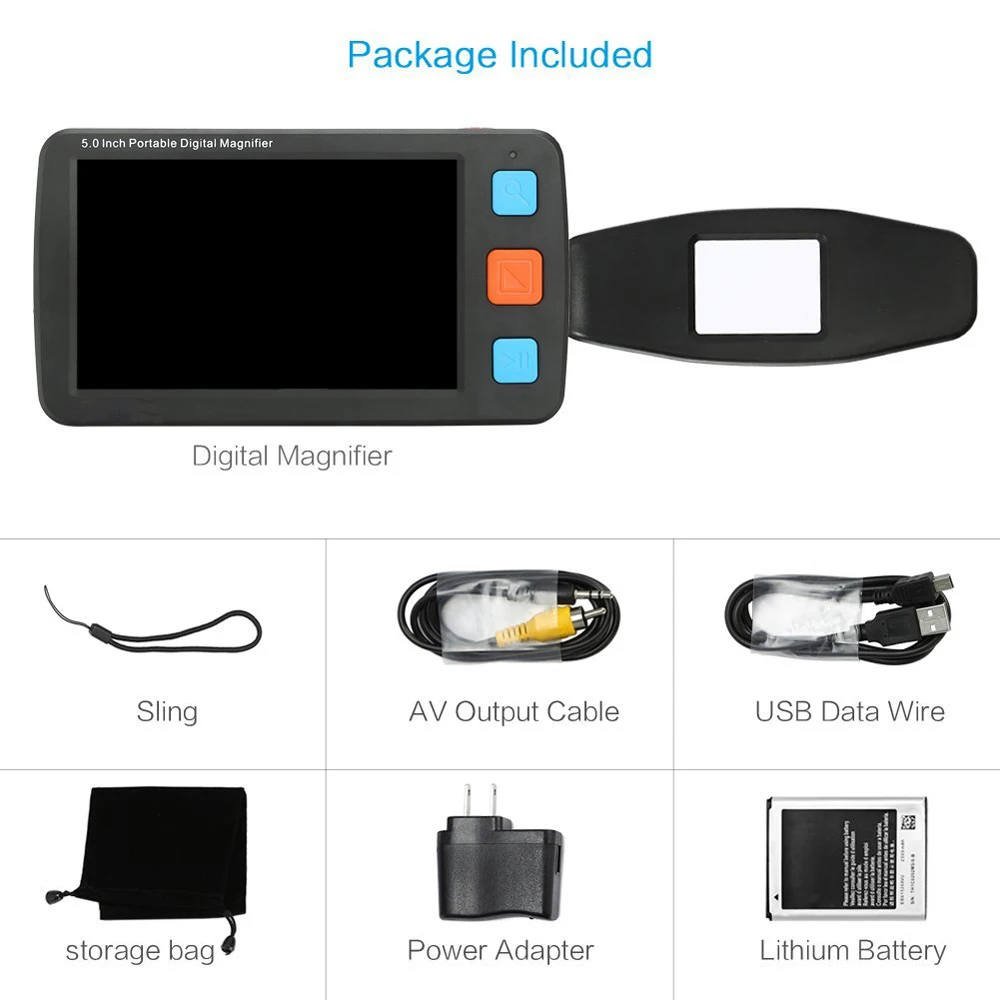 portable magnifier 5.0  inch Handheld Portable Video Digital Magnifier Electronic Reading Aid with Multiple Color Modes