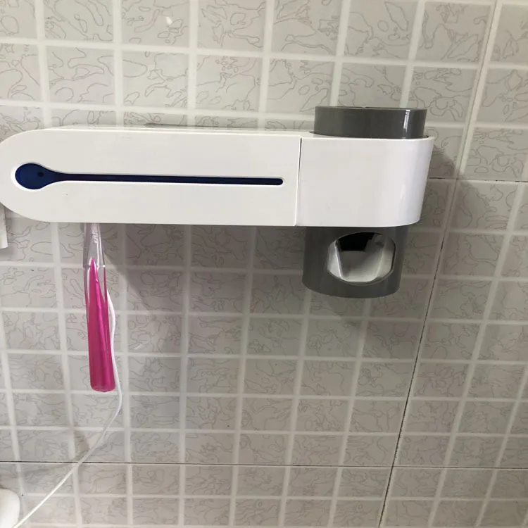 Dispenser Toothpaste Disinfection Toothbrush Sterilizer Sanitizing Toothbrush Holder And Charger