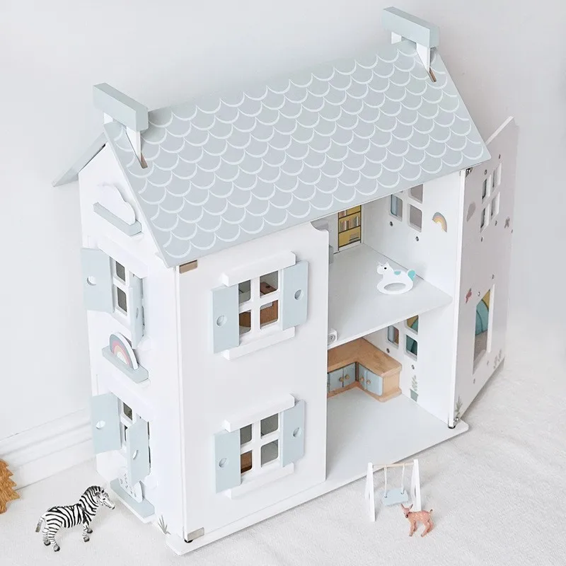 Children Toy Wooden DIY House Dream House Dollhouse