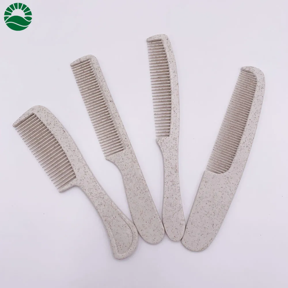 Eco friendly hotel travel comb wheat straw biodegradable kids adult disposable comb