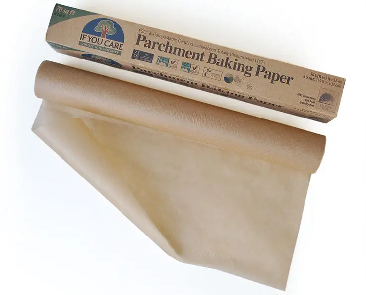 High quality unbleached brown silicon non stick Parchment Baking Paper