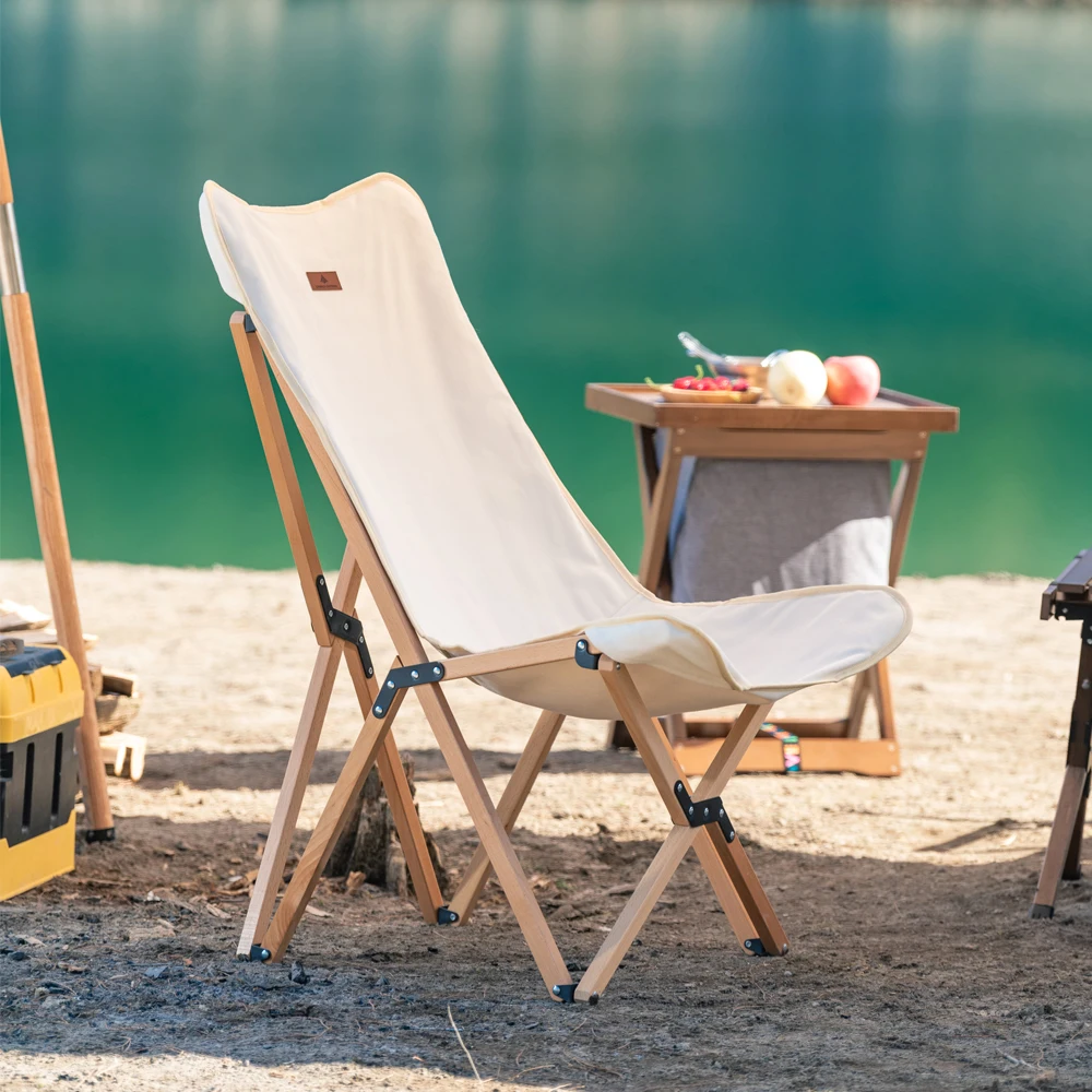 New Wood Chair Easy Folding Outdoor Camping Foldable Beech Chair Durable chair