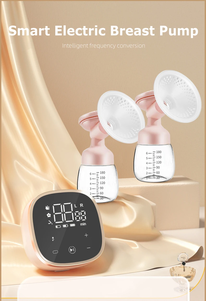 YOUHA new design double motor electric breast pump ,5x10 modes baby feeding pump with pause function