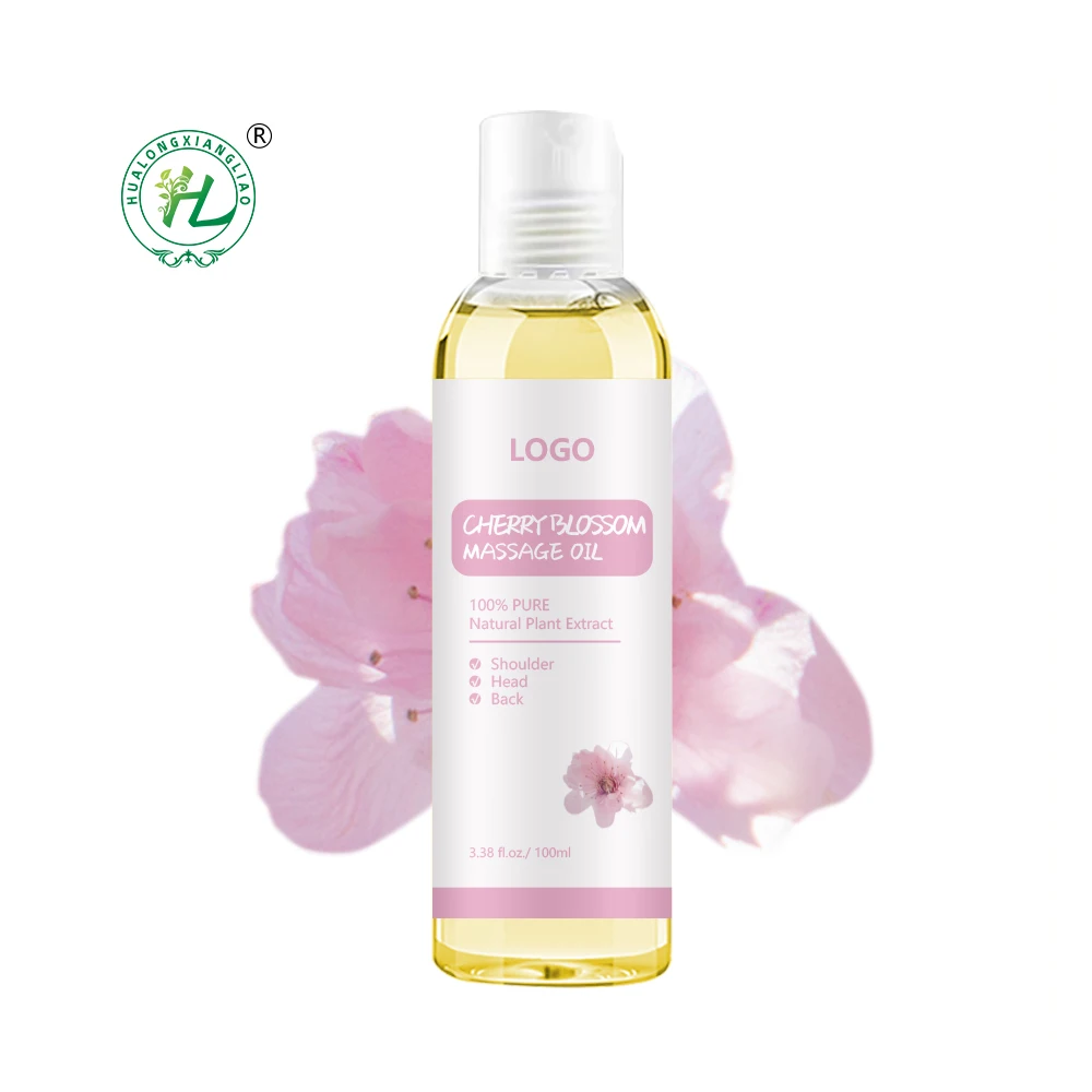 Japanese Sakura Body Oil For Massage - 100% Pure Natural Flower Essence Extract Blend with Cold Pressed Carrier Oil | OEM 100ML
