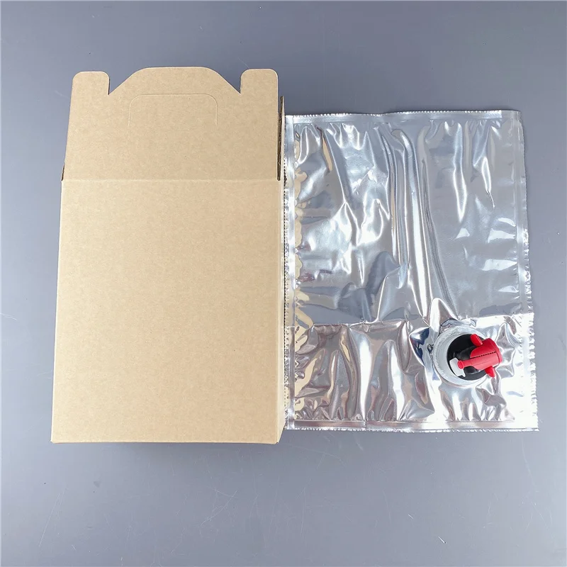 Custom Plastic Packaging Bag In Box Dispenser 3L 5L 10L 20L for Coffee Wine Juice Olive Oil Syrup With Vitop Tap