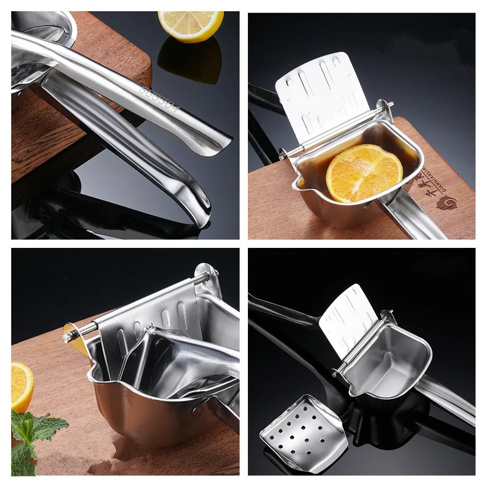 Real 304 Lemon Squeezer Citrus Juicer Hand Press Heavy Duty Manual Squeeze Juice Extractor Maker Orange Lime Grapefruit Presser