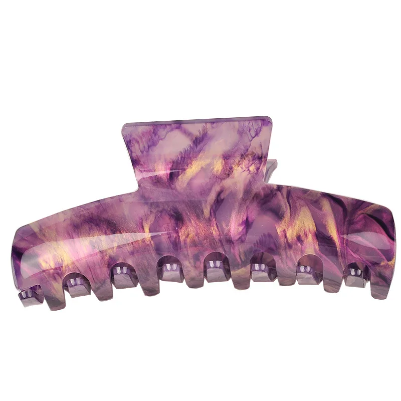 Light rainbow color acetate elegant Girls Acrylic hair claw leopard fresh hair head grasping clip fabric headdress