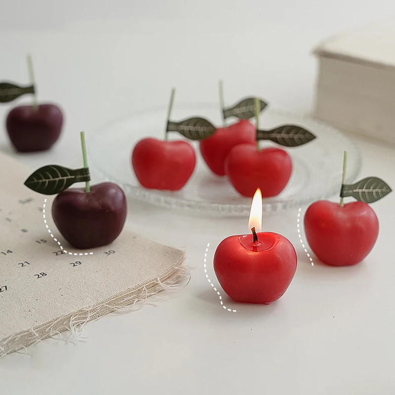 Creative Cherry Cherries Shaped Scented Candles Decoration Shooting Props Cherries Fruit Scented Candles