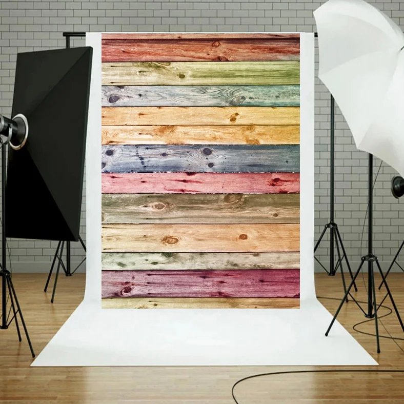  Оптовая продажа цветных деревянных фонов для фотосъемки новорожденных Фотокабины фоны фотографов студия виниловый Фотофон