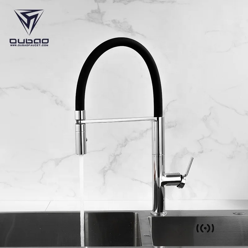Universal Deck Mounted Pull Out Down Sprayer Faucets Brush Single Lever Silicone Kitchen Taps Faucets
