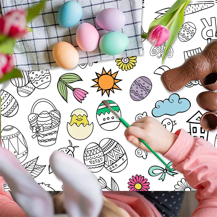 Скатерть для раскрашивания для детей, одноразовый мультяшный коврик для раскрашивания детей, 12 салфеток