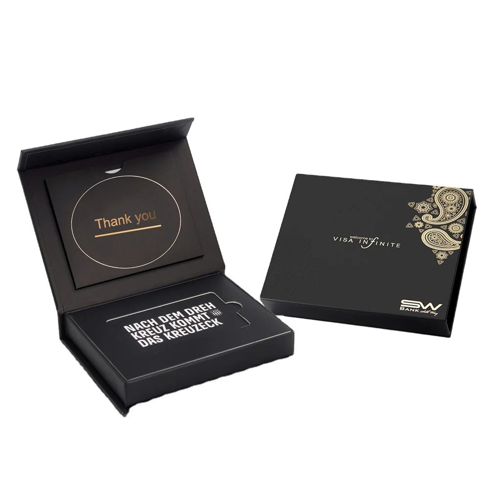 Luxury Custom magnetic giftcard vip membership nfc credit gift card box packaging for cards