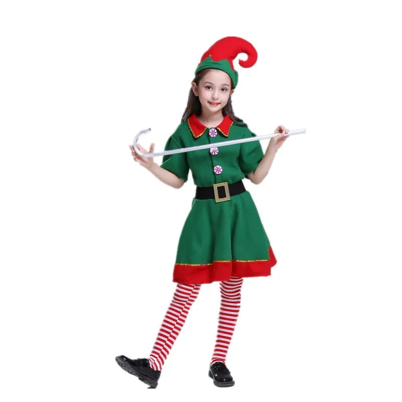 Christmas children men and women Christmas elf costume Christmas cosplay parent-child costume fancy dress ball costume
