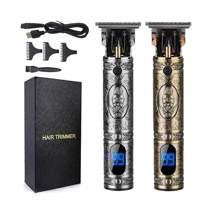 
Cordless T9 Barber Machine Electric Ornate trimmer hair USB Rechargeable Zero Gapped Hair Trimmer Clippers Professional for Men 