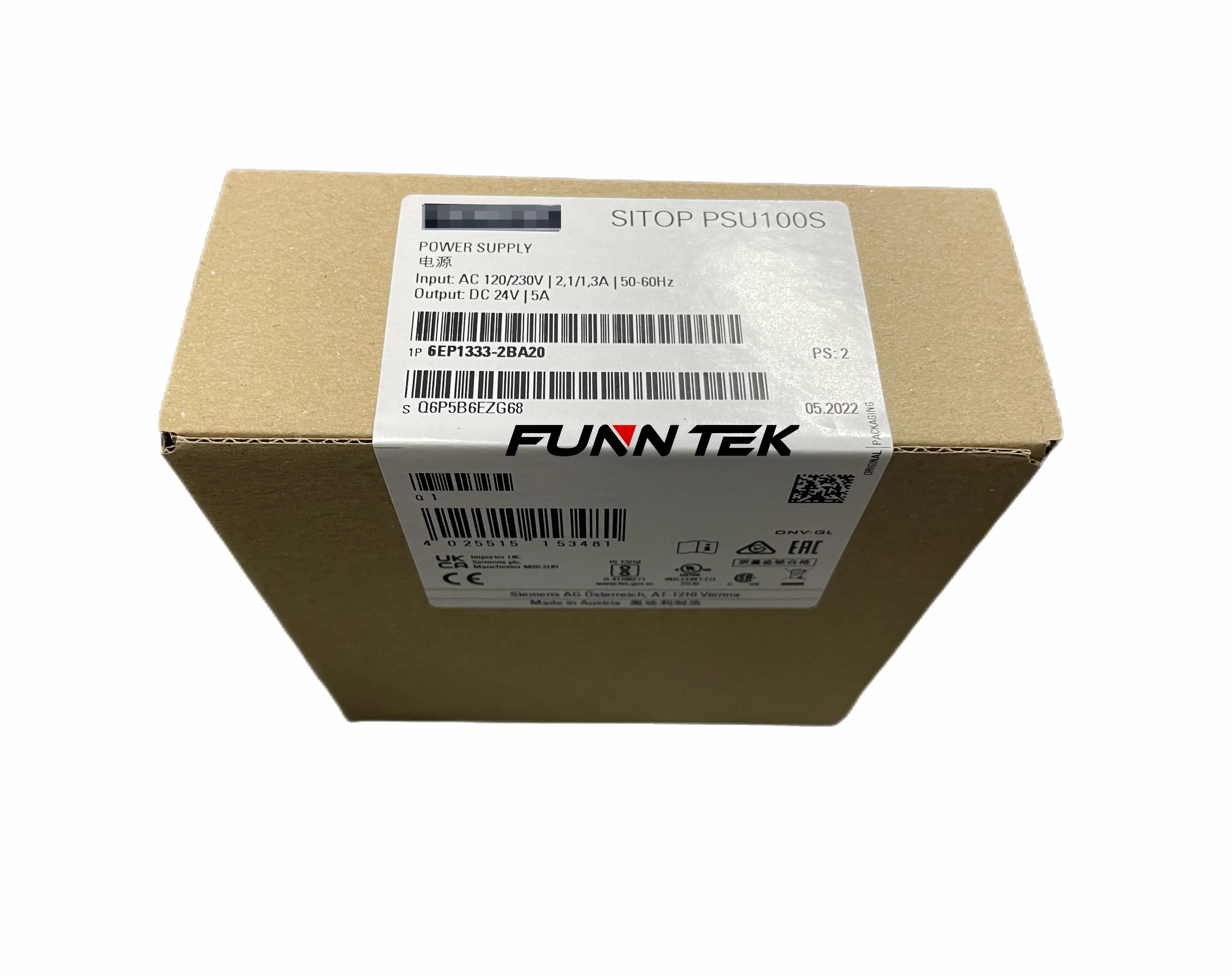 Original SIEMENS SITOP PSU100S 24V/5A stabilized power supply module 6EP1333-2BA20